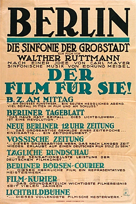 Plakat zum Film: Berlin: Die Sinfonie der Großstadt