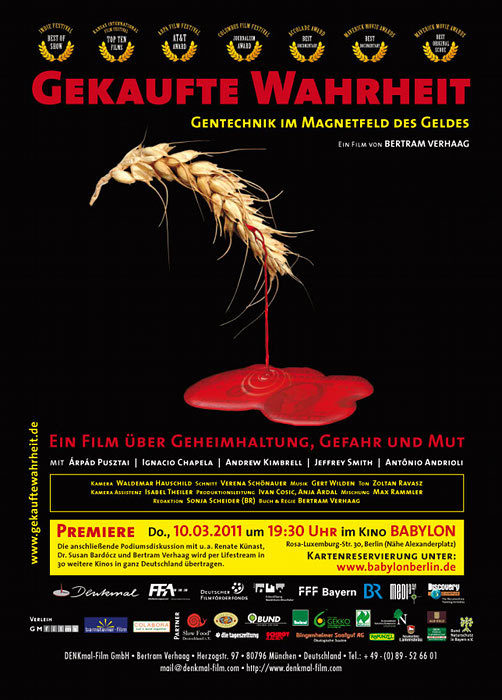 Plakat zum Film: Gekaufte Wahrheit - Gentechnik im Magnetfeld des Geldes