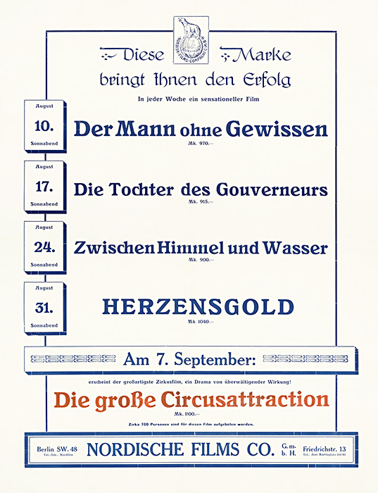 Plakat zum Film: große Circusattraction, Die