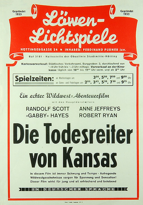 Plakat zum Film: Todesreiter von Kansas, Die