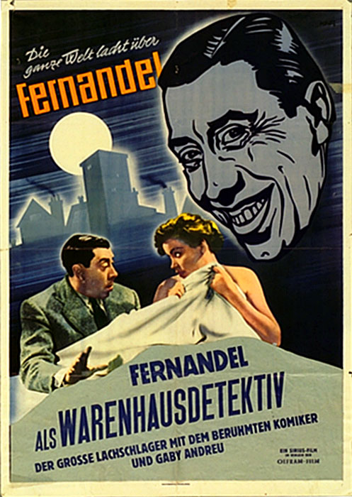 Plakat zum Film: Fernandel als Warenhausdetektiv