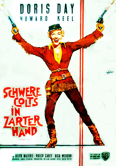 Plakat zum Film: schwere Colts in zarter Hand