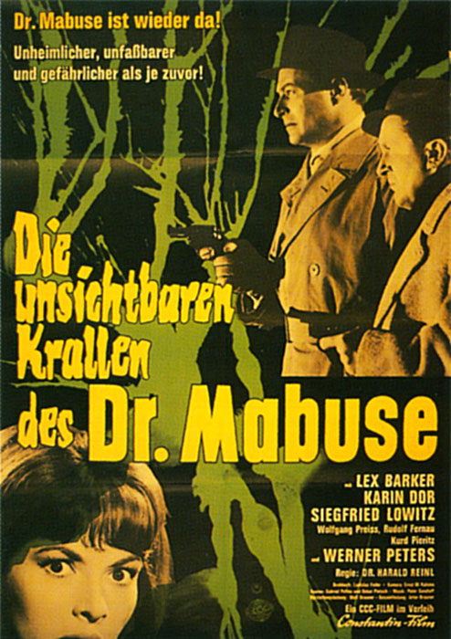 Plakat zum Film: unsichtbaren Krallen des Dr. Mabuse, Die