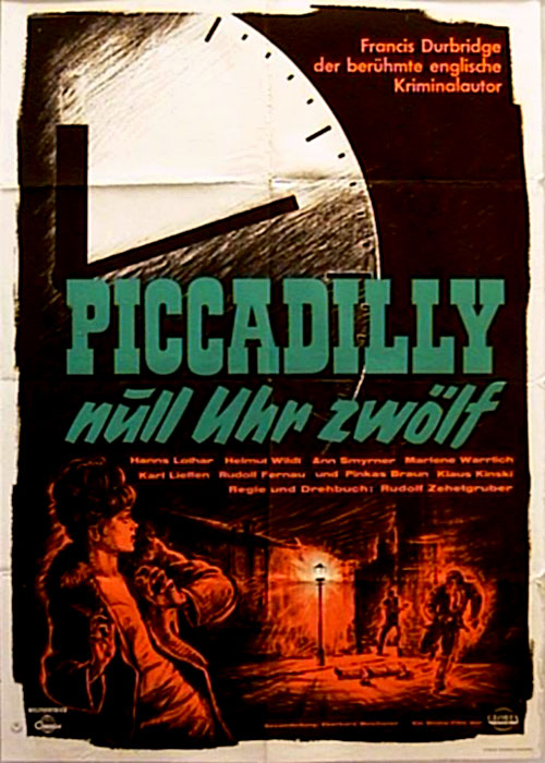 Plakat zum Film: Piccadilly null Uhr zwölf