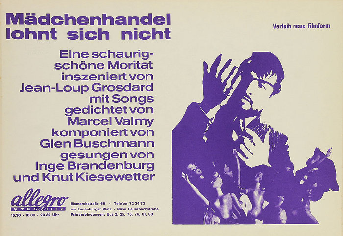 Plakat zum Film: Mädchenhandel lohnt sich nicht