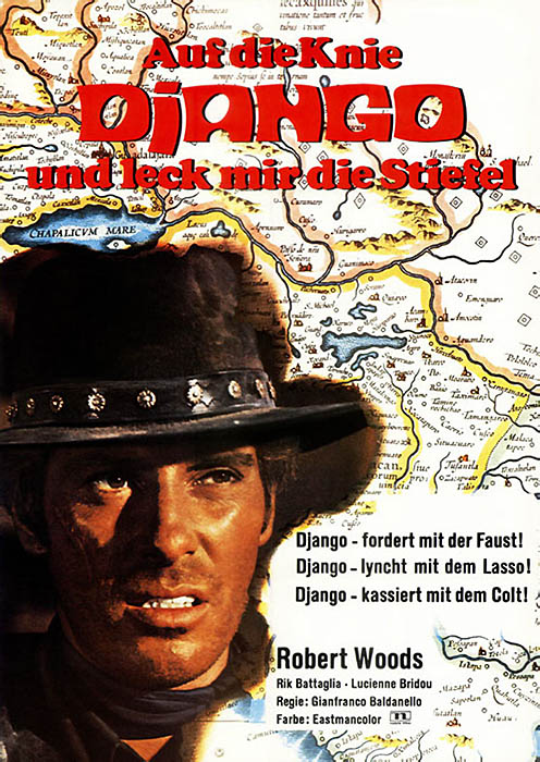 Plakat zum Film: Auf die Knie, Django - und leck mir die Stiefel