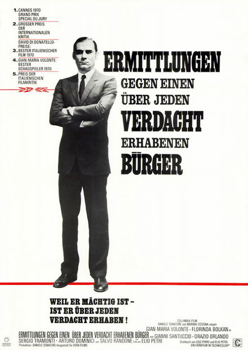 Plakat zum Film: Ermittlungen gegen einen über jeden Verdacht erhabenen Bürger