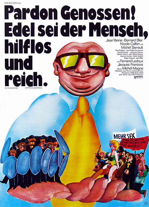Plakat zum Film: Pardon Genossen! - Edel sei der Mensch, hilflos und reich.