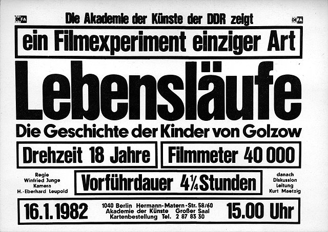 Plakat zum Film: Lebensläufe - Die Geschichte der Kinder von Golzow