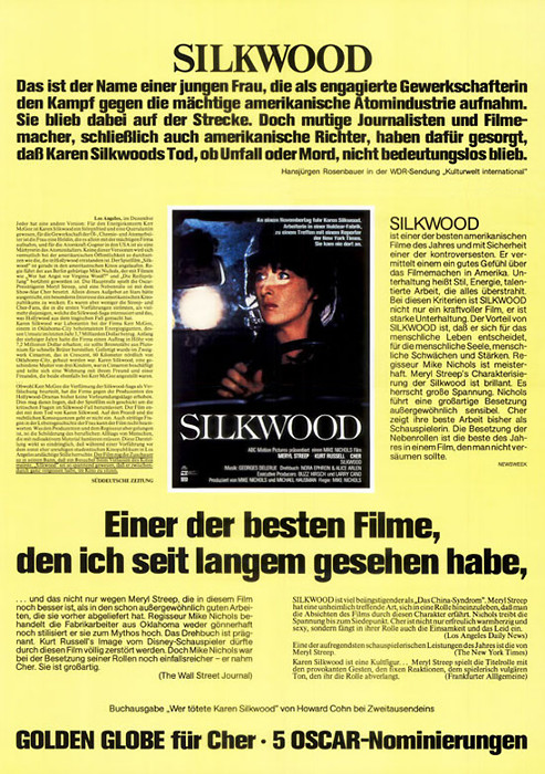 Plakat zum Film: Silkwood