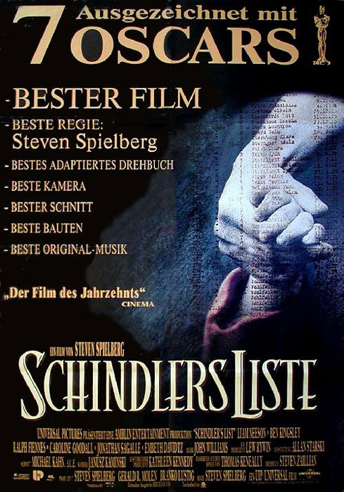 Plakat zum Film: Schindlers Liste
