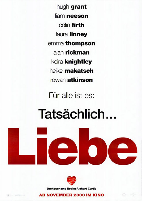 Poster zum Film: Tatsächlich Liebe Plakat zum Film: Tatsächlich Liebe