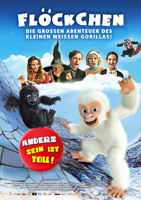 Plakat zum Film: Flöckchen - die großen Abenteuer des kleinen weißen Gorillas!