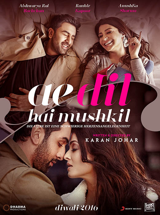 Plakat zum Film: Ae Dil Hai Mushkil - Die Liebe ist eine schwierige Herzensangelegenhei