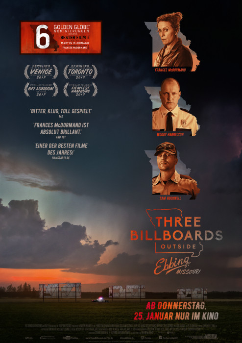 Plakat zum Film: Three Billboards Outside Ebbing, Missouri