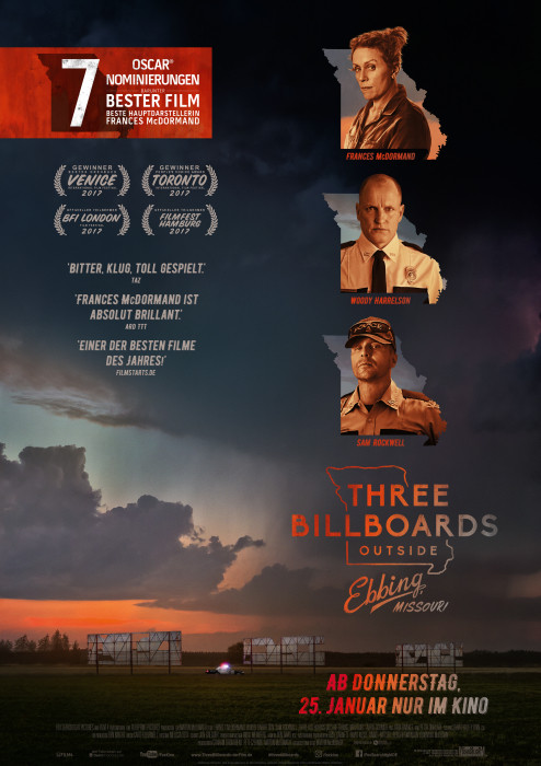 Plakat zum Film: Three Billboards Outside Ebbing, Missouri