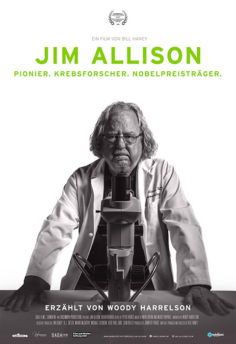 Plakat zum Film: Jim Allison - Pionier. Krebsforscher. Nobelpreisträger.