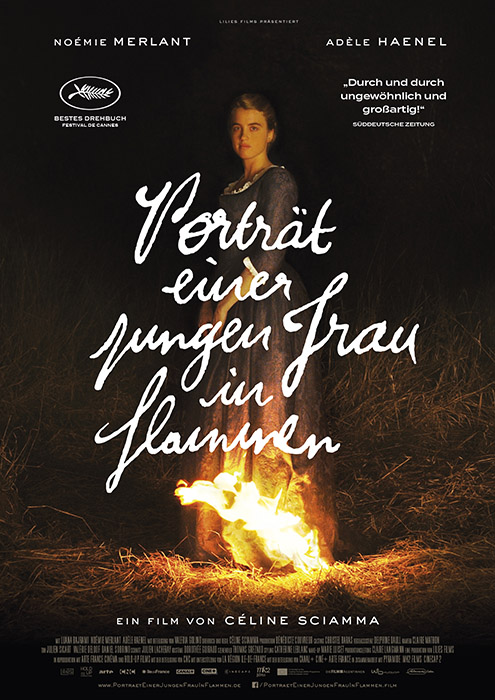Plakat zum Film: Porträt einer jungen Frau in Flammen