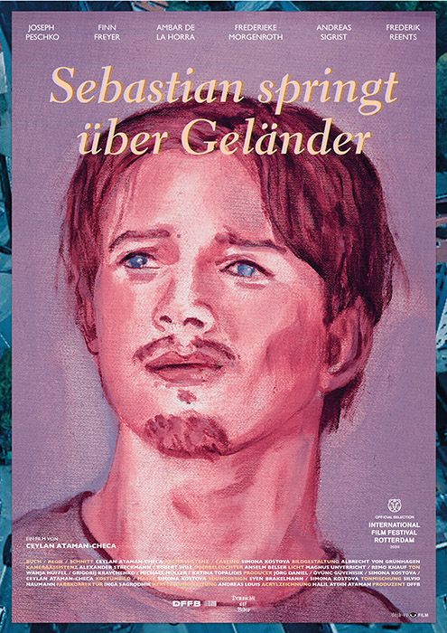 Plakat zum Film: Sebastian springt über Geländer