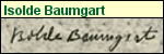 Signatur des Grafikers Isolde Baumgart